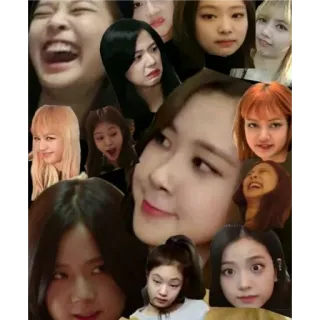 🙂 лица, коллаж, kpop, выражения, группа whatsapp sticker
