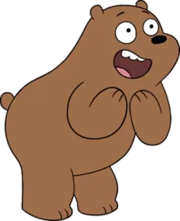 😆 Grizz We Bare Bears 漫画, クマ, かわいい, グリズ, ぼくらベアベアーズ telegram sticker