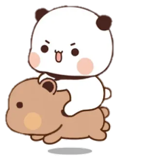 🐻 Panda, Orso, Carino, Cartone animato, Animali, Adesivo telegram sticker