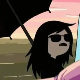 🖤 Marceline Adventure Time анимированный, мультфильм, вампир, Марселин, Время приключений, солнцезащитные очки telegram sticker