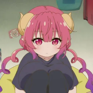😔 Ilulu Miss Kobayashi's Dragon Maid Anime, Drache, Süß, Kawaii, Ilulu, Miss Kobayashis Dragon Maid, Pinke Haare telegram sticker