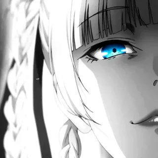 🖤 anime, ragazza, occhi azzurri, ritratto, manga, personaggio telegram sticker