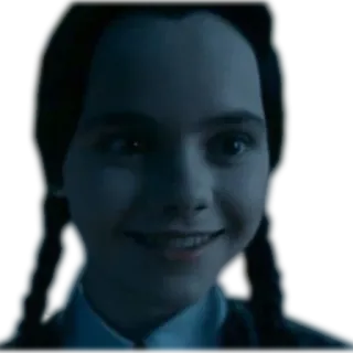 😊 Wednesday Addams The Addams Family mercredi addams, famille addams, effrayant, souriant, personnage telegram sticker