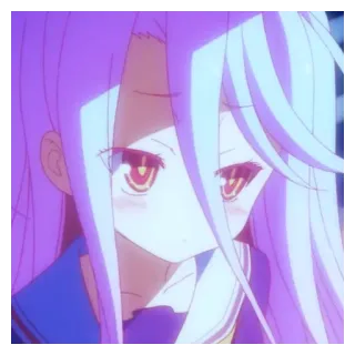 💊 Shiro No Game No Life Anime, Ragazza, Shiro, No Game No Life, Carina, Capelli Bianchi, Personaggio telegram sticker