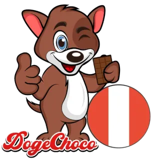 🇵🇪 DogeChoco pies, czekolada, Peru, słodki, kreskówka telegram sticker