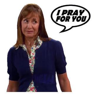 🙏 I PRAY FOR YOU preghiera, donna, fumetto telegram sticker