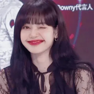 😉 Lisa owny代言人 kpop, woman, idol, wink, blackpink, k-pop whatsapp sticker