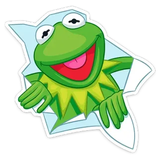 😊 Kermit the Frog Kermit, frog, puppet, green, muppets, meme, cartoon whatsapp sticker