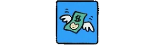 💸 money, flying, dollar, cartoon, cute, finance whatsapp sticker