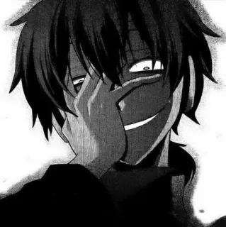 ☠️ Anime, Manga, Oscuro, Horror, Spaventoso, Faccia, Mano telegram sticker