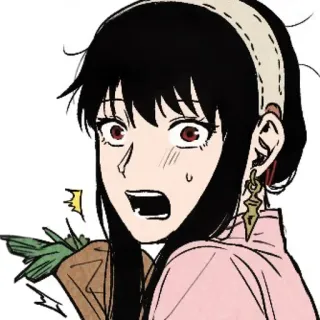 😳 Yor Forger Spy x Family Anime, Manga, Yor Forger, Spy x Family, geschockt, Cartoon telegram sticker