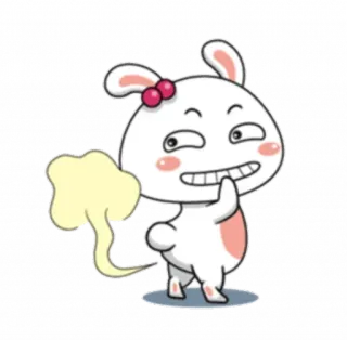 😬 lapin, dessin animé, pet, animal, mignon, drôle, fantaisiste, coquin whatsapp sticker