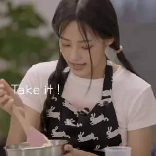 🐰 Take it ! baking, cooking, food, woman, kitchen, apron, domestic, homemade telegram sticker