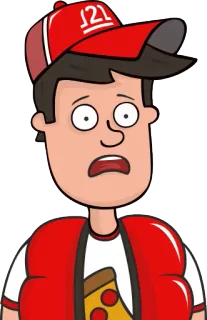 😧 121 Entrega de pizza, Desenho animado, Pizza, Comida telegram sticker