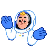 🤷‍♂️ 宇宙飛行士, 宇宙, 宇宙服, 手を振る telegram sticker