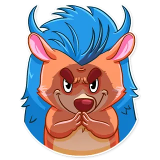 😈 riccio, animale, cartone animato, adesivo, complottando, malvagio telegram sticker