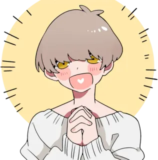 😍 Anime, Vui vẻ, Dễ thương, Đỏ mặt, Hoạt hình, Con trai, Vui tươi telegram sticker