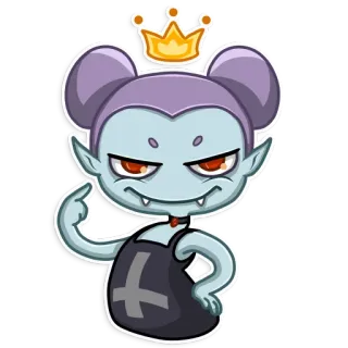 👑 adesivo, cartone animato, vampiro, dito medio, offensivo whatsapp sticker