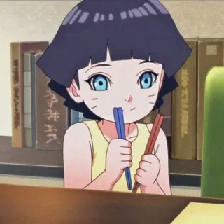 🌌 Himawari Uzumaki Naruto anime, character, smiling, girl, child, cute telegram sticker