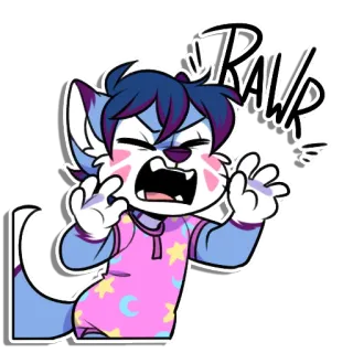 🗣 RAWR animal, cartoon, furry, character, cute telegram sticker