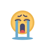 😭 khóc, buồn, nước mắt, emoji, vàng whatsapp sticker