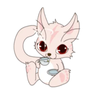 ☕️ gato, gatito, taza de té, lindo, animal, mascota whatsapp sticker