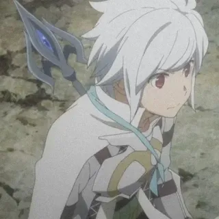 🗻 Bell Cranel Is It Wrong to Try to Pick Up Girls in a Dungeon? Anime, Fantasy, Bell Cranel, Capelli bianchi, Bastone, Personaggio, DanMachi telegram sticker