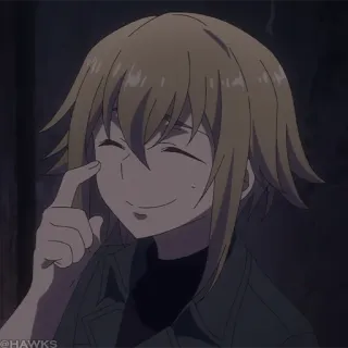 💥 anime, sorrindo, personagem, retrato, animação telegram sticker