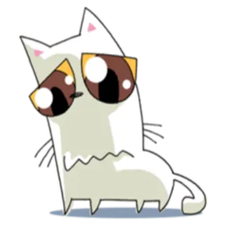 🙁 kot, kreskówka, naklejka, zwierzę, słodki whatsapp sticker