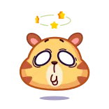 🤤 kreskówka, kot, oszołomiony, zwierzę, naklejka telegram sticker