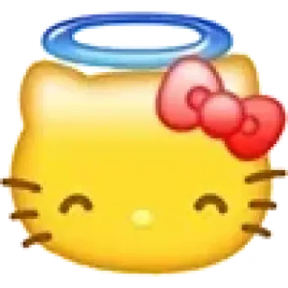 😇 Hello Kitty hello kitty, katze, engel, heiligenschein, süß, cartoon telegram sticker