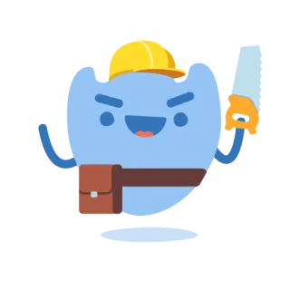 👨‍🏭 konstruksi, pekerja, kartun, biru, helm proyek, marah, sarung tangan, alat telegram sticker
