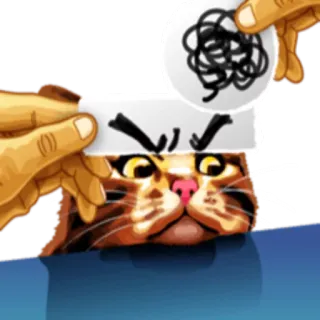 😠 кот, злой, смешной, стикер, мем, рисунок whatsapp sticker