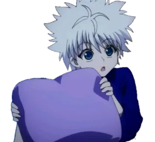 😟 Killua Hunter x Hunter アニメ, マンガ, キルア, ハンターハンター, キャラクター, 枕 telegram sticker