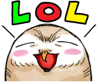 😲 LOL смех, сова, смешной, мультфильм, выражение, эмодзи, мем telegram sticker
