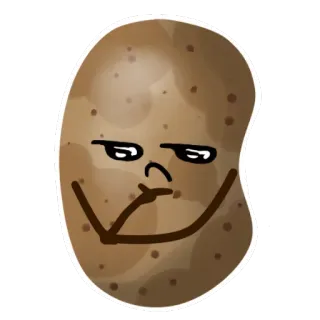 😐 土豆, 搞笑, 食物, 卡通, 蔬菜, 梗 telegram sticker