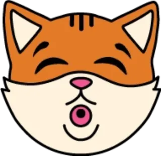 😘 chat, sticker, orange, dessin animé, animal, mignon telegram sticker
