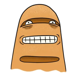😬 cartoon, personage, grappig, blob, wezen, suf telegram sticker