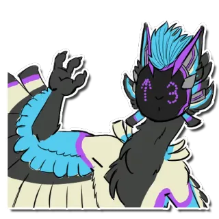 ✋️ протоген, фурри, робот, киборг, животное, милый, цифровое искусство whatsapp sticker