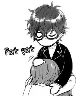 👋 Pat pat Anime, Manga, Acariciar, Consuelo, Afecto, Ilustración telegram sticker
