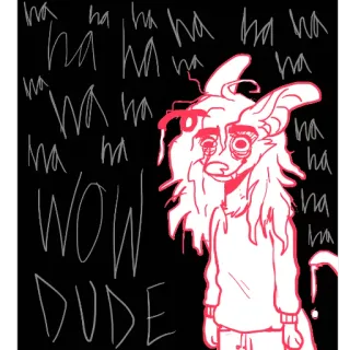 😀 WOW DUDE arte, assustador, desenho animado, meme, terror whatsapp sticker