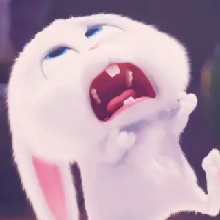 🎟 Snowball The Secret Life of Pets lapin, lapinou, animal, dessin animé, animé, expression, mignon, animal de compagnie whatsapp sticker