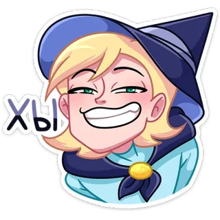 😁 ХЫ Zauberer, Hexe, Magie, Fantasy, Charakter, Cartoon, fröhlich telegram sticker