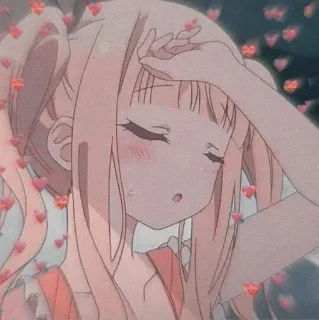 🌟 アニメガール, 可愛い, ハート, かわいい, 漫画, ピンク, 赤面 telegram sticker
