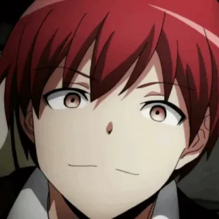 🎈 Karma Akabane Assassination Classroom Anime, Mangá, Menino, cabelo ruivo, sorriso, sorrindo, Karma whatsapp sticker