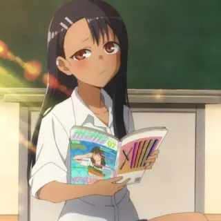 🤨 Nagatoro Don't Toy with Me, Miss Nagatoro Anime, Manga, Personaggio, Nagatoro, Miss Nagatoro, Ragazza Anime, Lettura telegram sticker