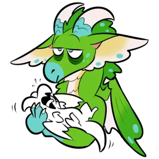 👶 龙, 可爱, 卡通, 绿色 telegram sticker