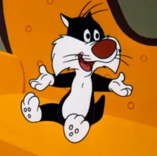🧃 Sylvester the Cat Looney Tunes chat, dessin animé, animé, mignon, joyeux, idiot telegram sticker
