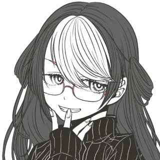 😏 Anime, Manga, Fille, Portrait, Illustration, Personnage telegram sticker