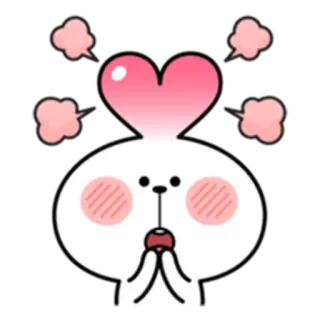 ✳️ thỏ, dễ thương, trái tim, yêu, biểu tượng cảm xúc telegram sticker